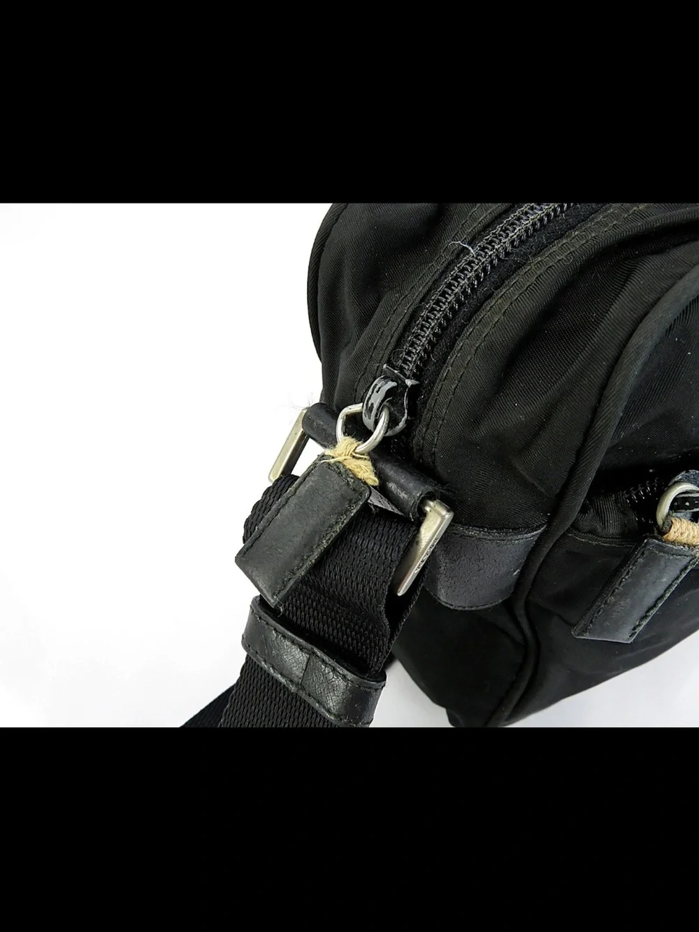 Prada Black Nylon Messenger Bag for Men